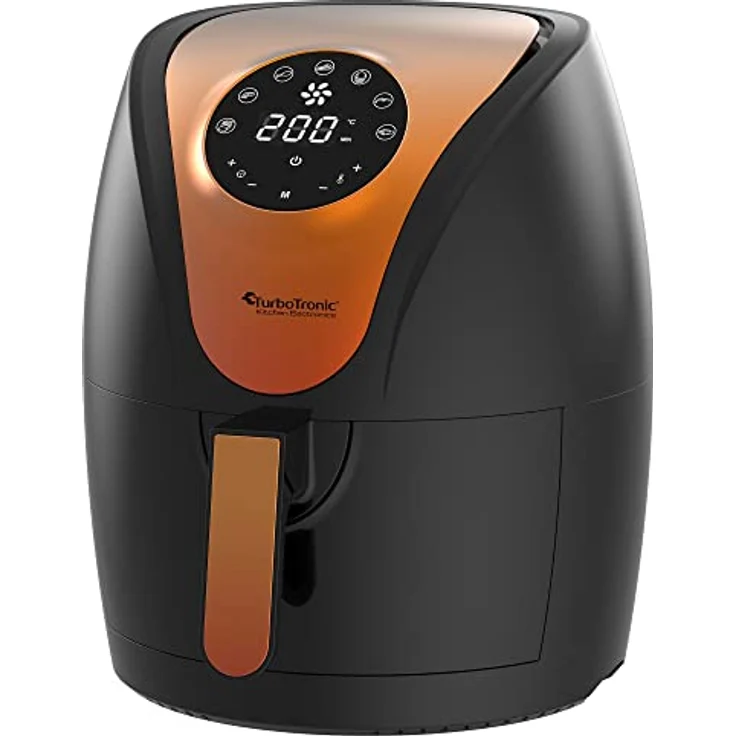 TurboTronic by Z-Line Heißluftfritteuse 3,5 Liter, 9 Programme, Fettfrei ohne Öl, 1200 W, Retro digital Airfryer AF9D, Blau – Bild 8