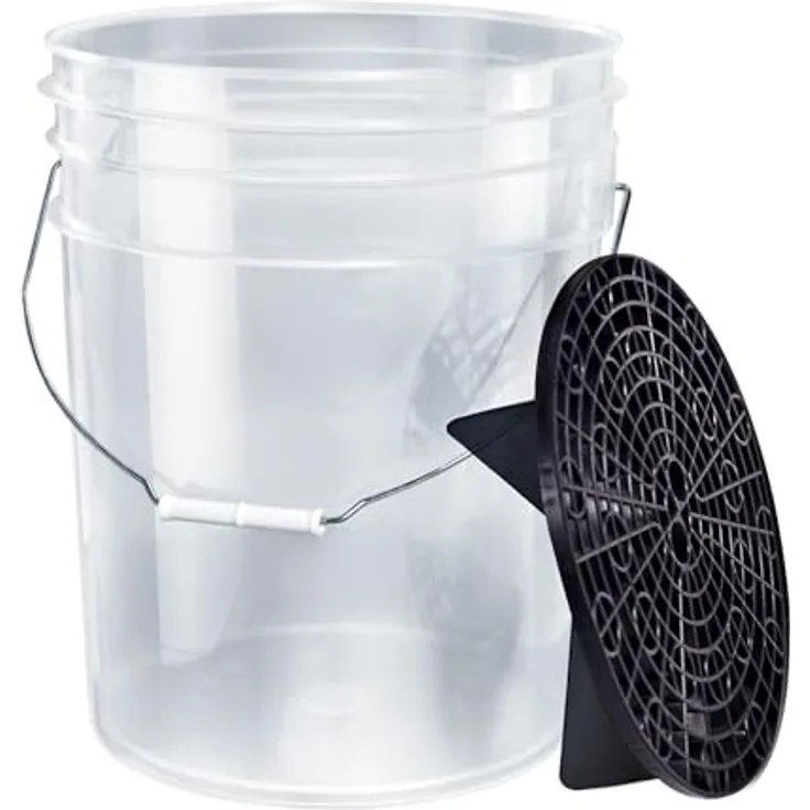 BENBOW Wascheimer mit Schmutzsieb - 20 Liter, transparent - Robust, langlebig und ideal für die professionelle Hand-Autowäsche und Werkstattanwendungen