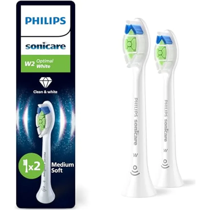 Philips Sonicare W2 Optimal White, Original Ersatzbürstenköpfe, strahlend weiß, 2er-Pack