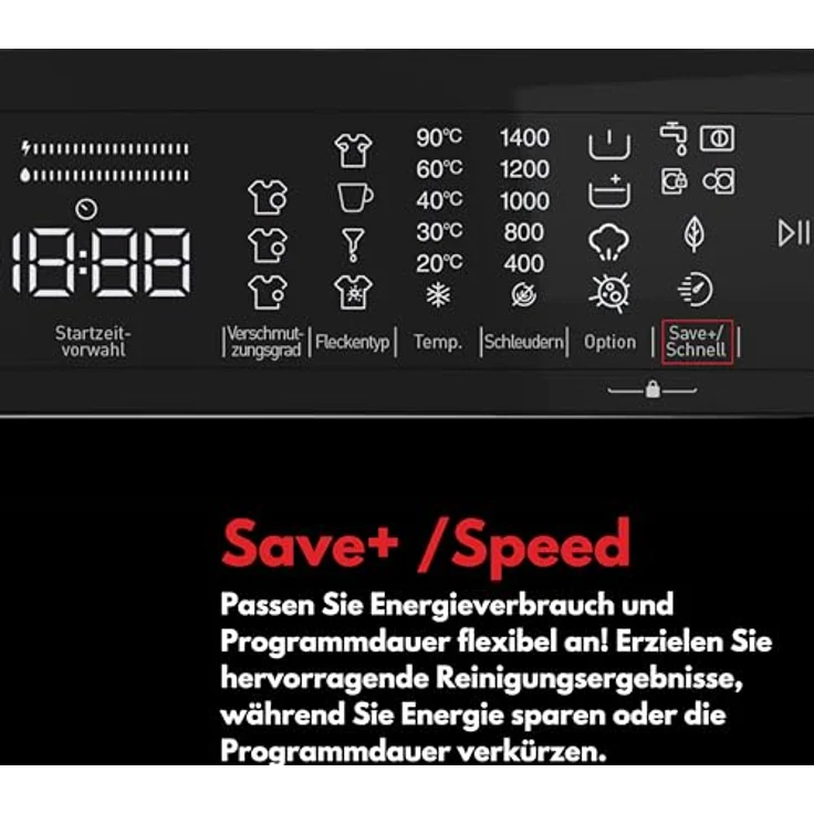 VESTEL WMI 89341 DX, Frontlader Waschmaschine mit 8 kg, 1400 U/min, Inverter-Motor, Dampf, AquaStop+Switch, Dark Inox – Bild 11