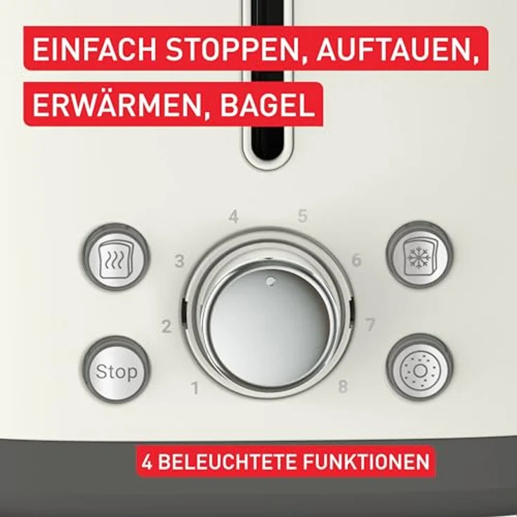 Tefal TT720AE0, Toaster in Weiss mit 850 Watt Leistung, Auftaufunktion und Brötchenaufsatz – Bild 7