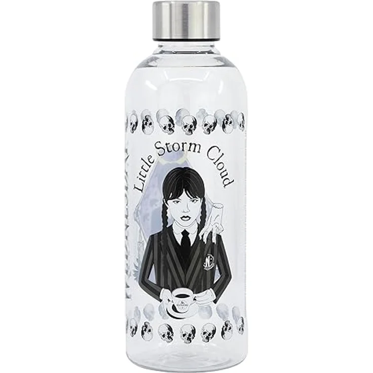 Stor Trinkflasche Wednesday 850 ml – Auslaufsichere Wasserflasche im Addams Family Design für Schule & Sport – Bild 2