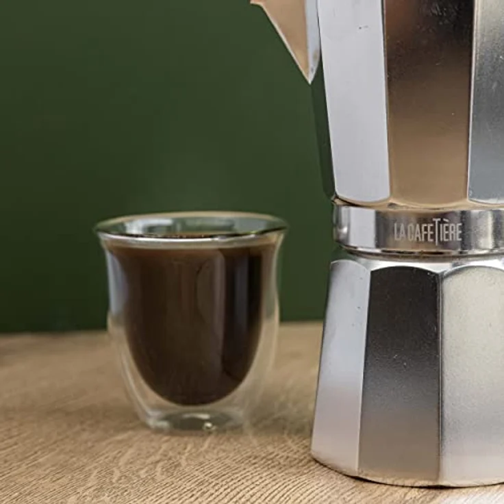 La Cafetière Venice Aluminium Espresso Maker, Espressokocher für bis zu 9 Tassen, Silber, in Geschenkverpackung – Bild 4
