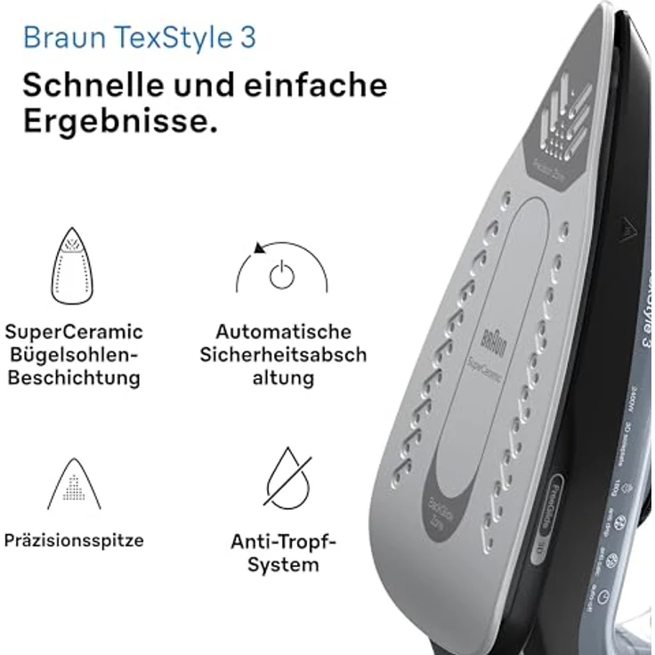 Braun SI 3054GY/3053BL/3055BK, schwarz/grau – Bild 2