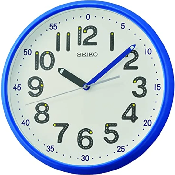 Seiko Wanduhr Kunststoff blau QXA793L