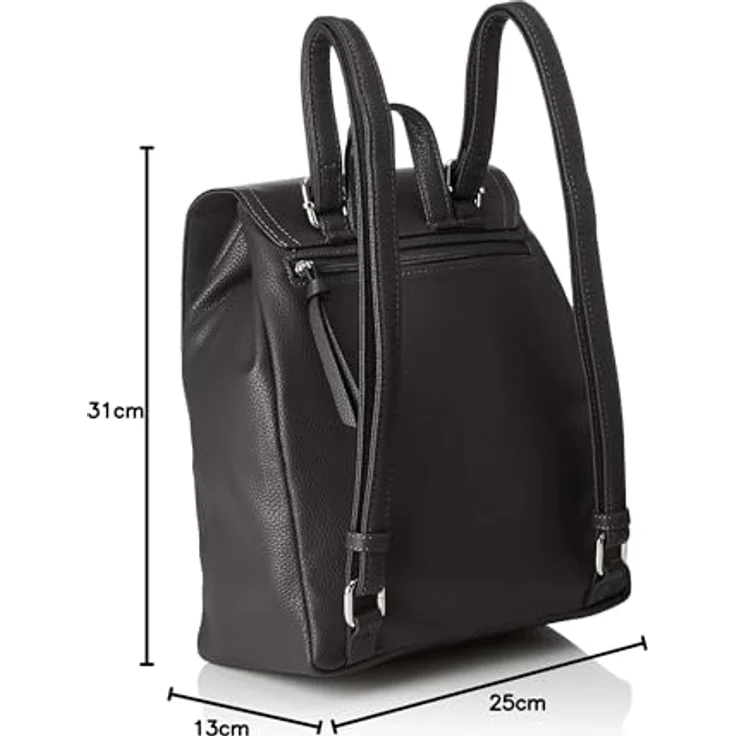 Tom Tailor Tinna City Rucksack, 32 cm, schwarz, 100% Polyurethan, 26 cm x 13 cm x 32 cm – Bild 5