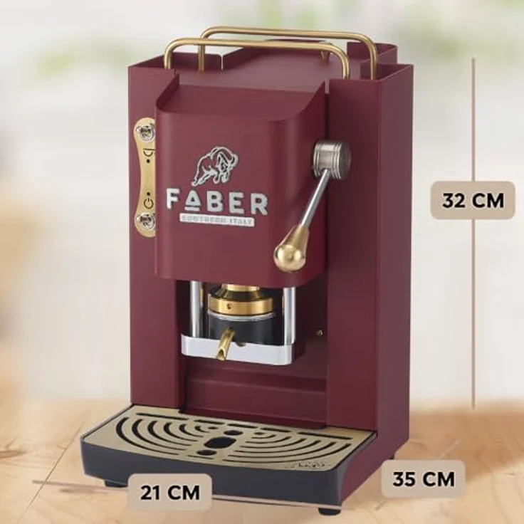 Faber Coffee Machines Faber Pro Deluxe 3.0 Kaffeepadmaschine, Messing-Details, kompatibel mit 44 mm ESE-Pads, Hygienischer Wassertank aus Glas – Bild 8