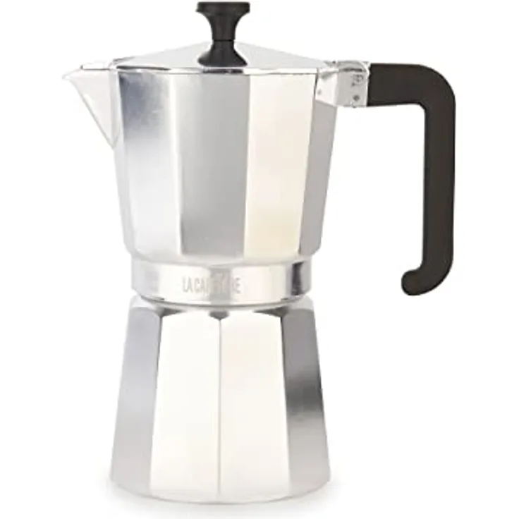 La Cafetière Venice Aluminium Espresso Maker, Espressokocher für bis zu 9 Tassen, Silber, in Geschenkverpackung