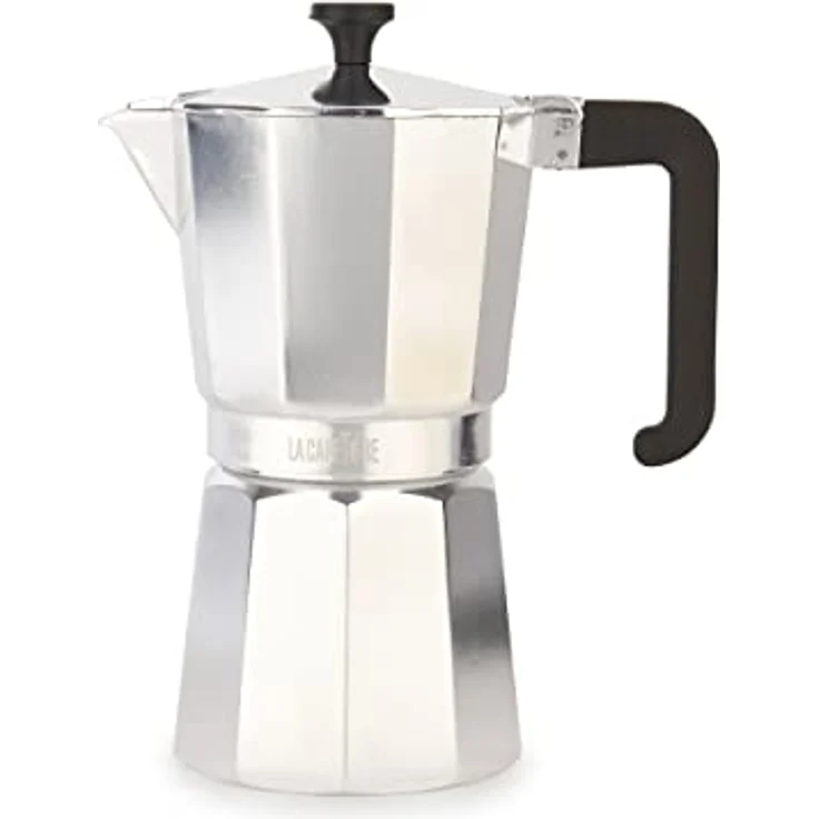 La Cafetière Venice Aluminium Espresso Maker, Espressokocher für bis zu 9 Tassen, Silber, in Geschenkverpackung – Bild 1