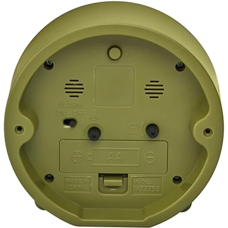 TFA Dostmann Analoger Wecker 60.1043.04, batteriebetrieben, nicht tickend mit Schlummerfunktion und Hintergrundbeleuchtung, oliv-grün – Bild 4