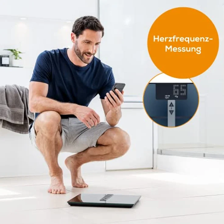 Beurer BF 980 Diagnosewaage mit WIFI und Bluetooth, Analyseaufzeichung und grafische Auswertung der Körperwerte per App, Herzfrequenz-Messung, wiederaufladbarer Akku – Bild 3