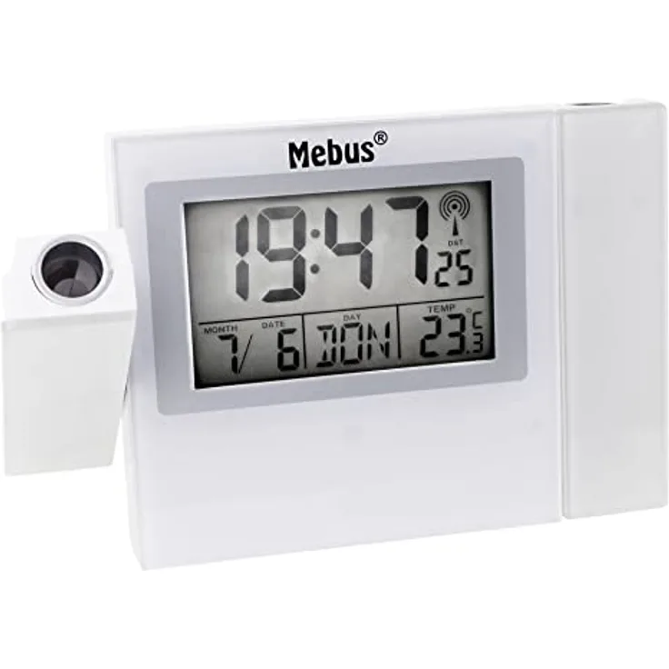 Mebus 42421 Doppel Projektions-Funkwecker mit Alarmfunktion und großem Display