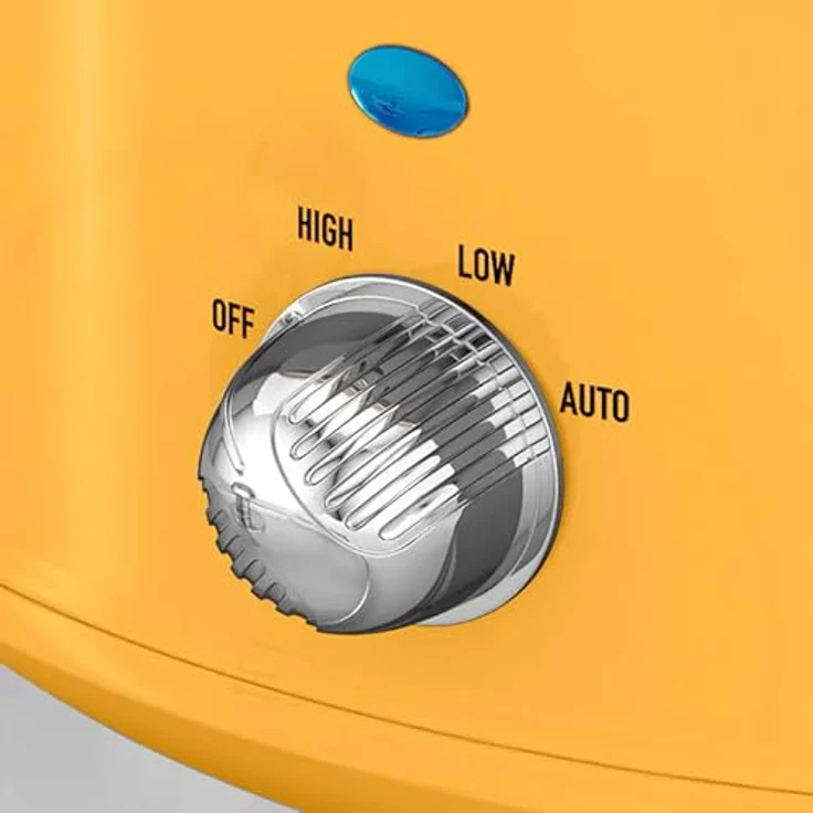Swan Retro SF17021YELNEU Slow Cooker 3,5L Abnehmbarer Kochbehälter, PFOA- und PTFE-freier Keramischer Antihaft-Behälter, 3 Temperaturstufen, Glasdeckel, Vintage-Design, Gelb, 200W – Bild 5