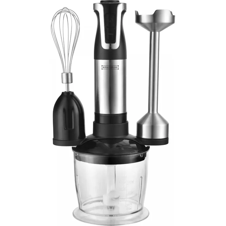 Royalty Line RL-ESMS800: 3-in-1 Stabmixer, Mixer, Zerkleinerer - 800W, Schwarz/Silber