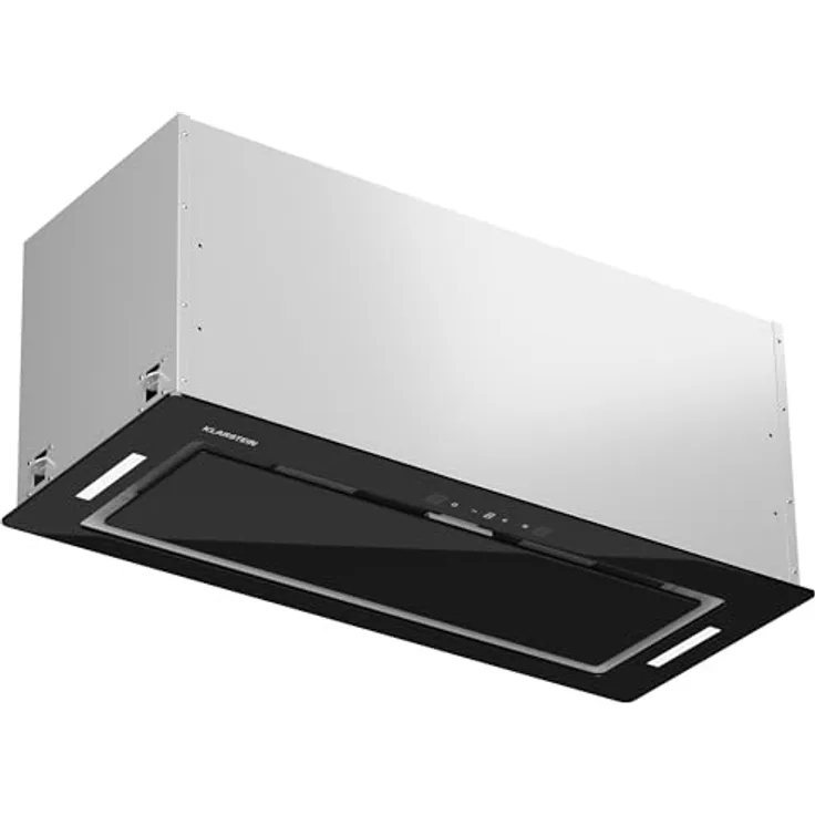 Klarstein Dunstabzugshaube 72cm, Abluft/Umluft-Dunstabzugshaube, LED-Beleuchtung & Touch-Bedienfeld, Leise Abzugshaube mit 466 m³/h Luftstrom, Effizienter Edelstahl-Dunstabzug