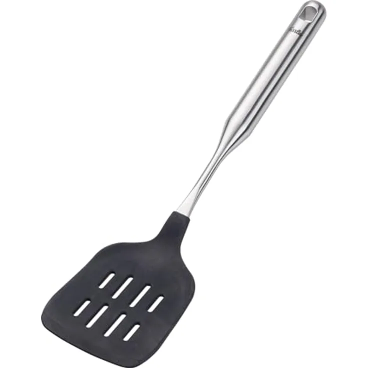 Fissler Essential Silikon-Bratwender mit Edelstahl-Griff, 34 cm, hitzebeständig und spülmaschinengeeignet