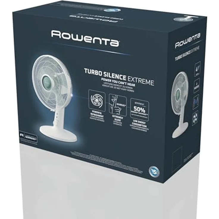 ROWENTA VU2740 Turbo Silence Extreme+ Tischventilator, 20 Watt, leiser Betrieb mit Timer und Oszillation, Weiß – Bild 4