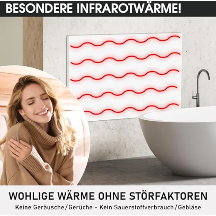 BRAST Infrarotheizung mit Thermostat | 700 Watt | Made in Europe | hoher Wirkungsgrad | Ultraflache Bauweise | IP-TH 700 – Bild 3
