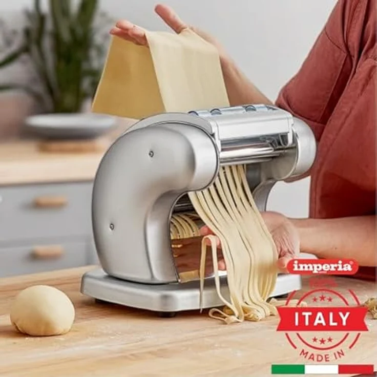 Imperia Pastapresto, Elektrische Nudelmaschine aus Stahl mit 220V-Motor, für Lasagne, Tagliolini und Fettuccine, 100% Made in Italy – Bild 2