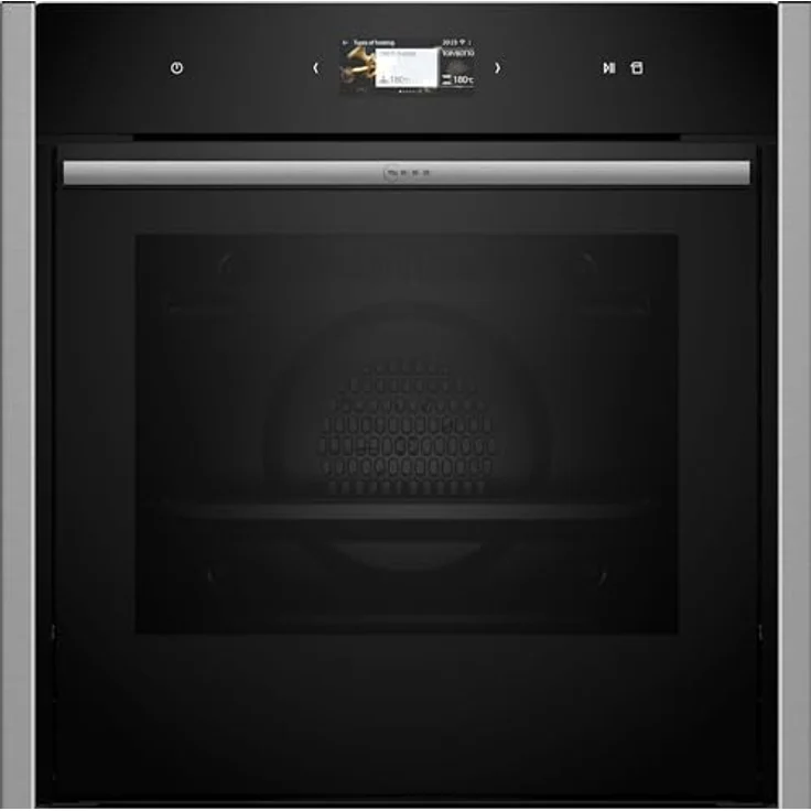 Neff B64VS71N0, N90, VarioSteam Slide und Hide Einbaubackofen mit Dampfunterstützung, 60x60cm, 4.1 Zoll Full Touch TFT-Farb- und Grafikdisplay, Pyrolyse, Home Connect, Soft Opening und Soft Close – Bild 1