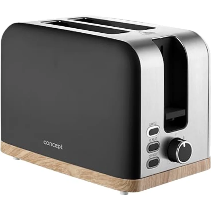 Concept TE2016 Toaster ELWOOD, schwarz, 7 Bräunungsstufen, Hochhub-Grillrost – Bild 4