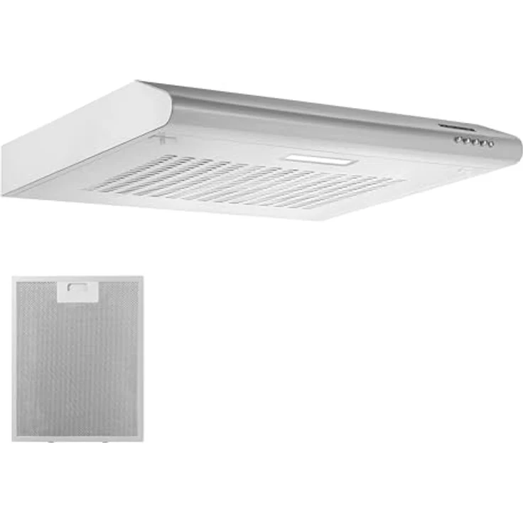 HEINNER CH-201WH Dunstabzugshaube, 60 cm Edelstahl, 209,7 m³/h Absaugung, 3-Gang-Steuerung, LED-Licht, Aluminiumfilter, Weiß, 5 Jahre Garantie – Bild 1