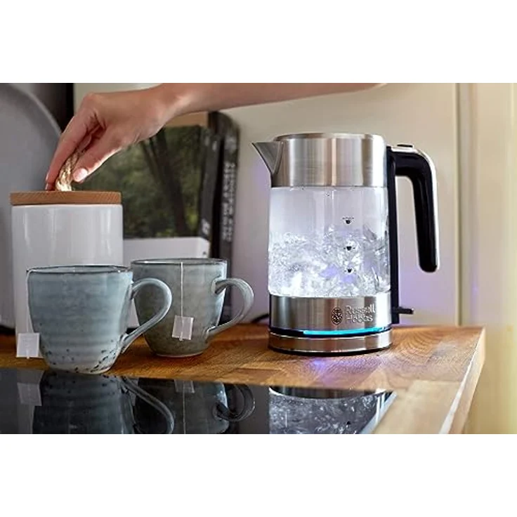 Russell Hobbs Mini-Glas-Wasserkocher Compact, 0,8l, 2200W, LED Beleuchtung, Kalkfilter, optimierte Ausgusstülle, platzsparend, kleiner Reisewasserkocher, kompakter Teekocher 24191-70 – Bild 6