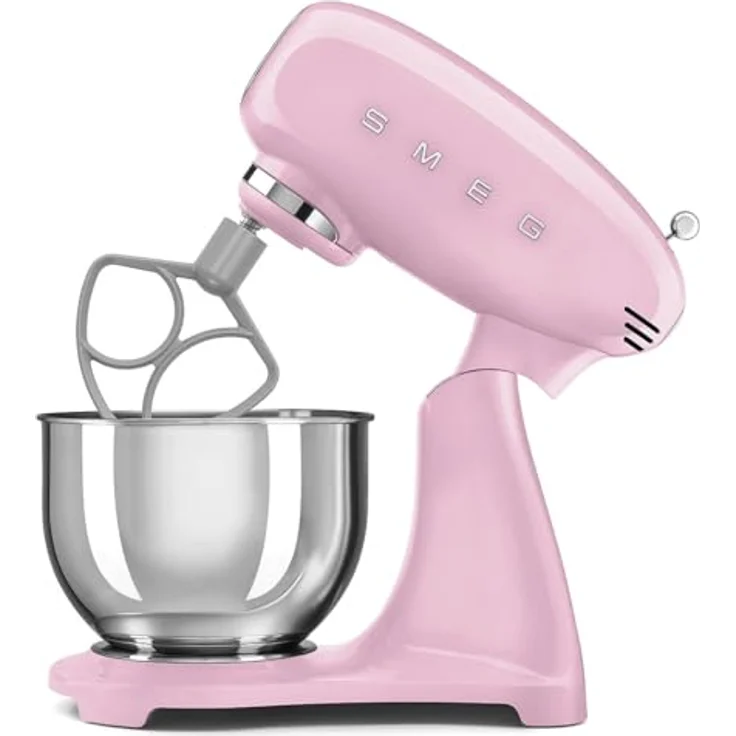 Smeg SMF05PKEU Planetaria Knetmaschine, 10 Geschwindigkeitsstufen, 4,8 l Schüssel, 800 W, Rosa, mit Smooth Start und Steady Mix System – Bild 5