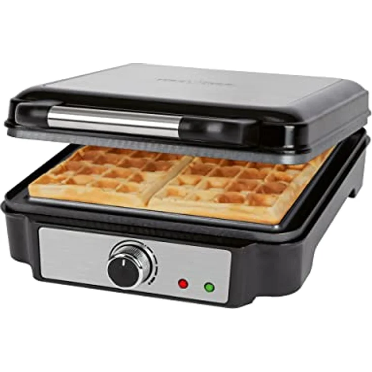 ProfiCook Waffeleisen für belgische Waffeln mit 4 Backflächen, Waffeleisen belgische Waffel 1200 Watt antihaftbeschichtet Edelstahl, stufenlos wählbarer Bräunungsgrad, PC-WA 1241, 501241 – Bild 1