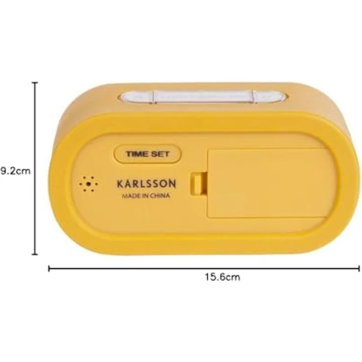Karlsson Wecker Gummy, Rechteckiger Silikonwecker in Ockergelb mit digitaler Anzeige, 14x7x5cm für Schlafzimmer und Büro – Bild 5