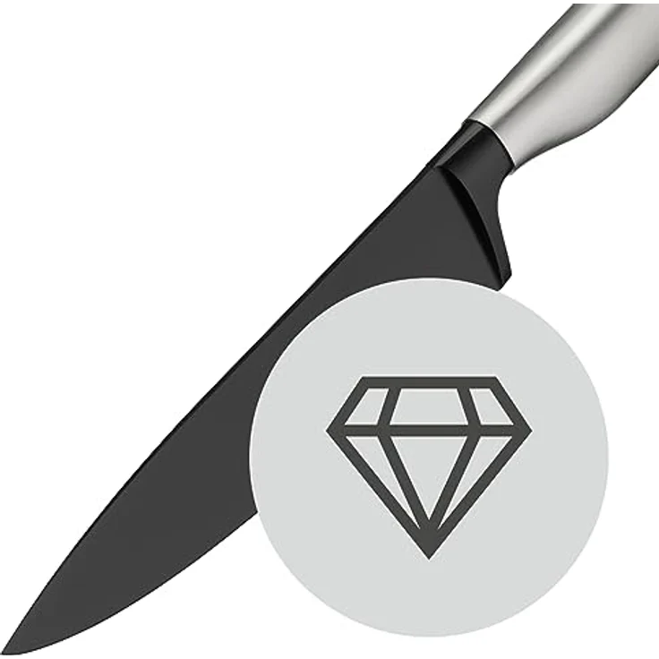 WMF Ultimate 180Black Chinesisches Kochmesser 33 cm, Made in Germany, Küchenmesser dauerhaft scharf, Diamond Cut, Klinge 18,5 cm, immerwährende Schärfe, sicherer Fingerschutz, ergonomischer Griff – Bild 5