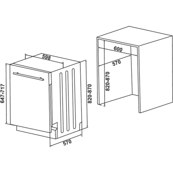 Daewoo DBFS33N49E61-DE Geschirrspüler vollintegrierbar, 60 cm, 16 Gedecke, 9 Programme, AquaStop, Halbbeladung – Bild 6