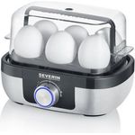 Severin Eierkocher EK 3169, Eierkocher mit herausnehmbarem Eierträger, Edelstahl, 6 Eier, BPA-frei