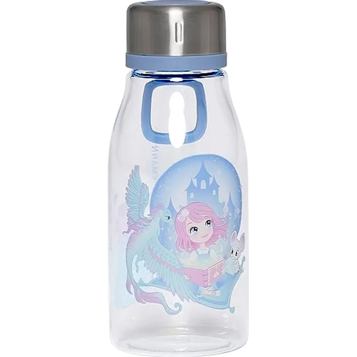 BECKMANN, Trinkflasche 400ml Fairytale, für Kinder, mit simplem Schraubverschluss, 1. Klasse, Grundschule, Blue