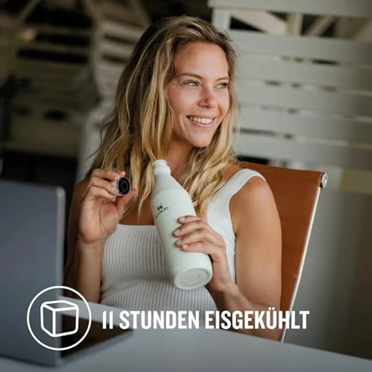 Stanley 1913 Trinkflasche All Day Slim Bottle, doppelwandige Vakuumisolierung für 4 Stunden kalte Getränke, aus 90 % recyceltem Edelstahl, BPA-frei – Bild 5