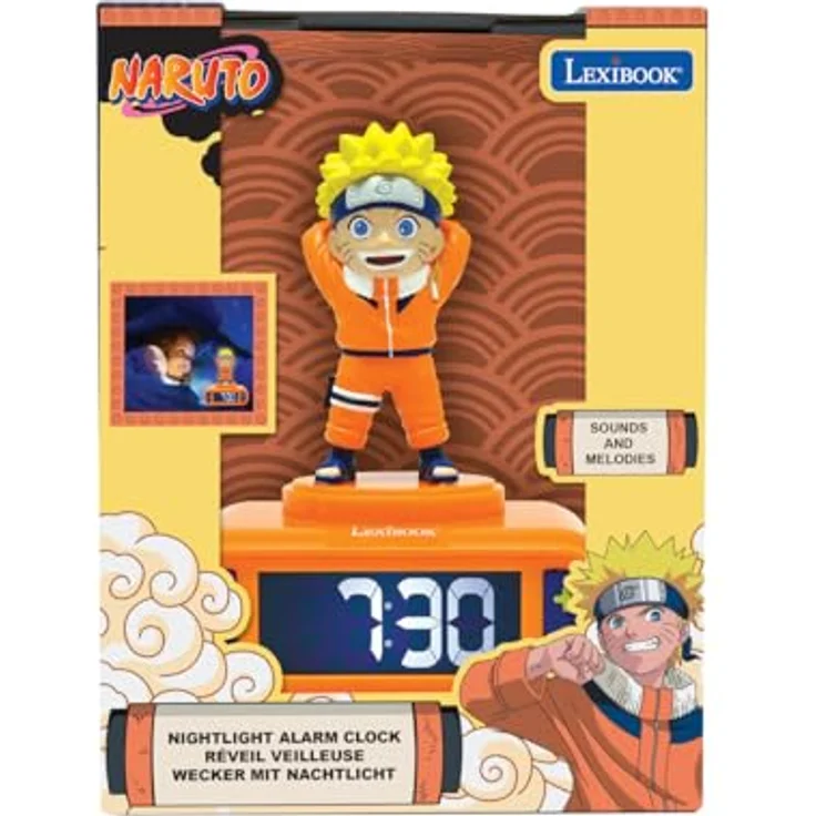 Lexibook Naruto Nachtlicht-Wecker RL800NA mit LCD-Bildschirm, 6 Klingeltönen und Schlummerfunktion – Bild 5