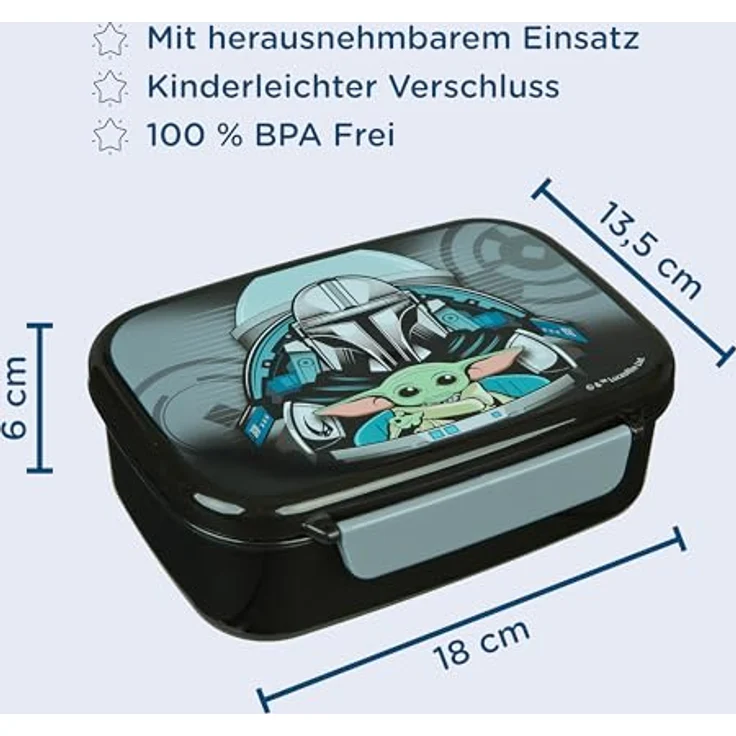 Scooli Lunchbox Star Wars, Set 2-tlg. mit auslaufsicherer Brotzeitdose und BPA-freier Trinkflasche, 500 ml – Bild 2