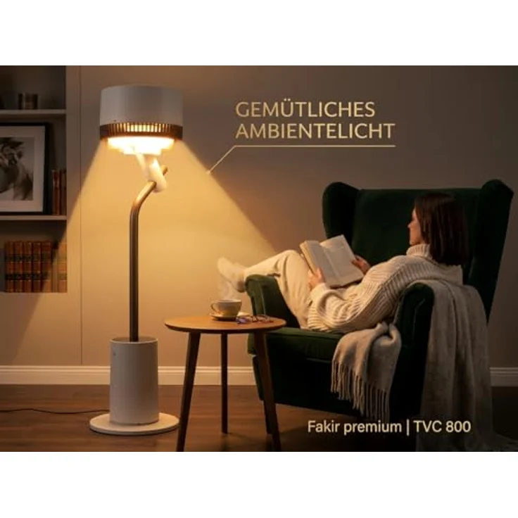 Fakir Premium TVC 800 Standventilator, 24V DC-Motor, 26 dB, 12 Stufen, 3D-Oszillation, Duftpad, Ambiente-Licht – Bild 6