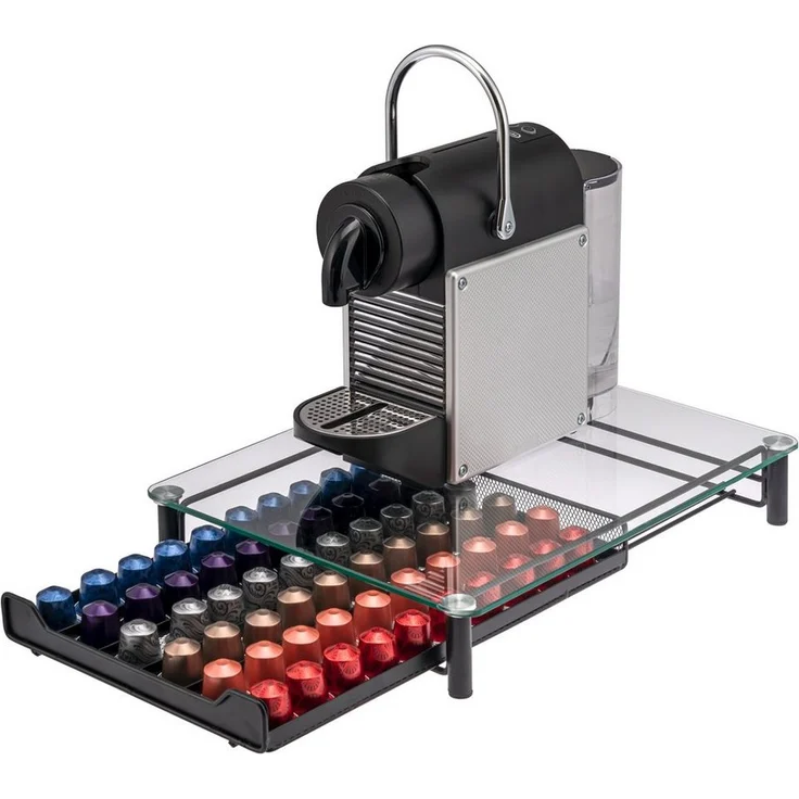 bremermann Kapselspender Kaffeekapselbox, Kapselhalter, transparente Glasplatte 60x Nespresso – Bild 1