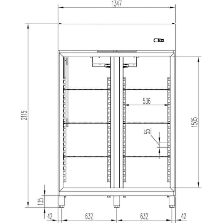 GASTROHERO Kühlschrank PROFI 1400 GN 2/1 Superior, Edelstahl, 934 Liter Nettovolumen, mit digitalem Thermostat – Bild 3