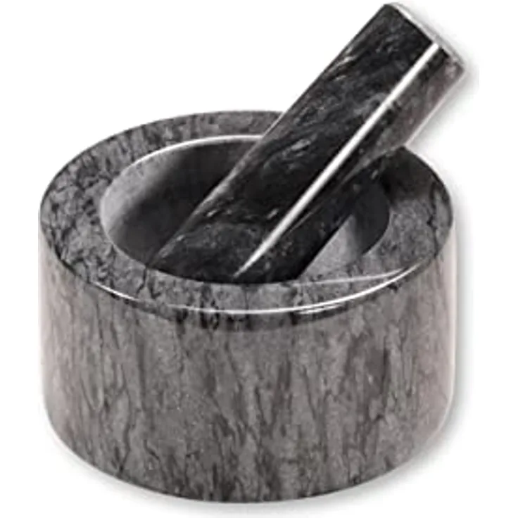 Kesper | Mörser, Material: Marmor, Maße: Ø 13 cm, H: 8 cm, Farbe: Grau poliert | 71504