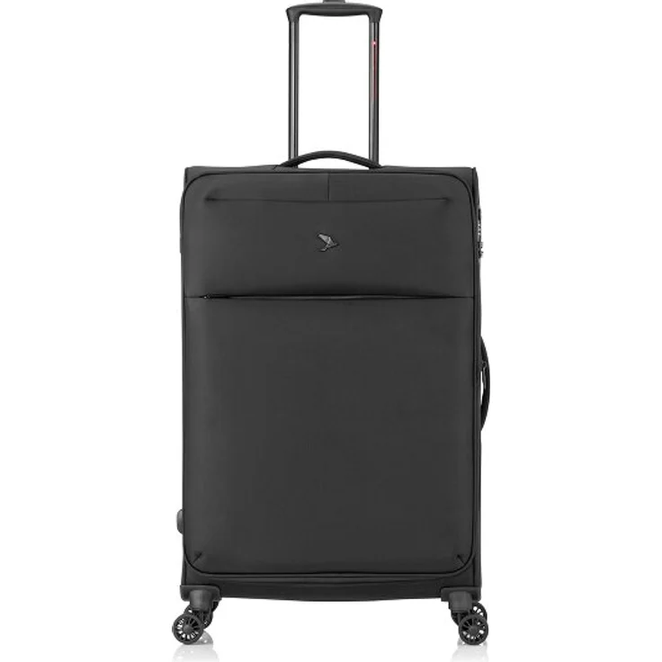 Pack Easy GoUp 4 Rollen Trolley XL 90 cm, schwarz mit Dehnfalte aus 100% Polyester
