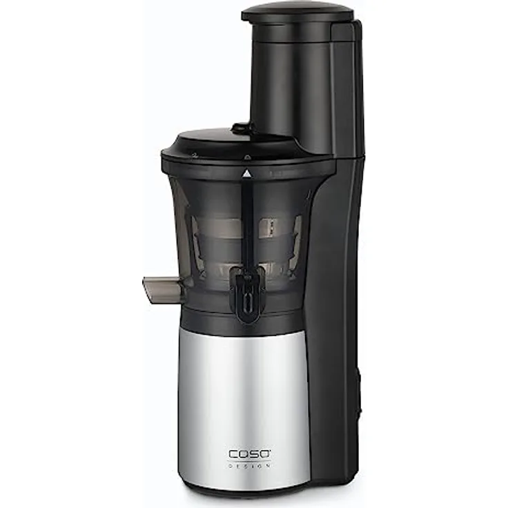 CASO SJW 300 Design Slow Juicer, sanftes und schonendes Entsaften dank niedriger Umdrehungszahl (60 U/min), Bis zu 30% höhere Saftausbeute gegenüber herkömmlichen Entsaftern, leiser 300 Watt Motor