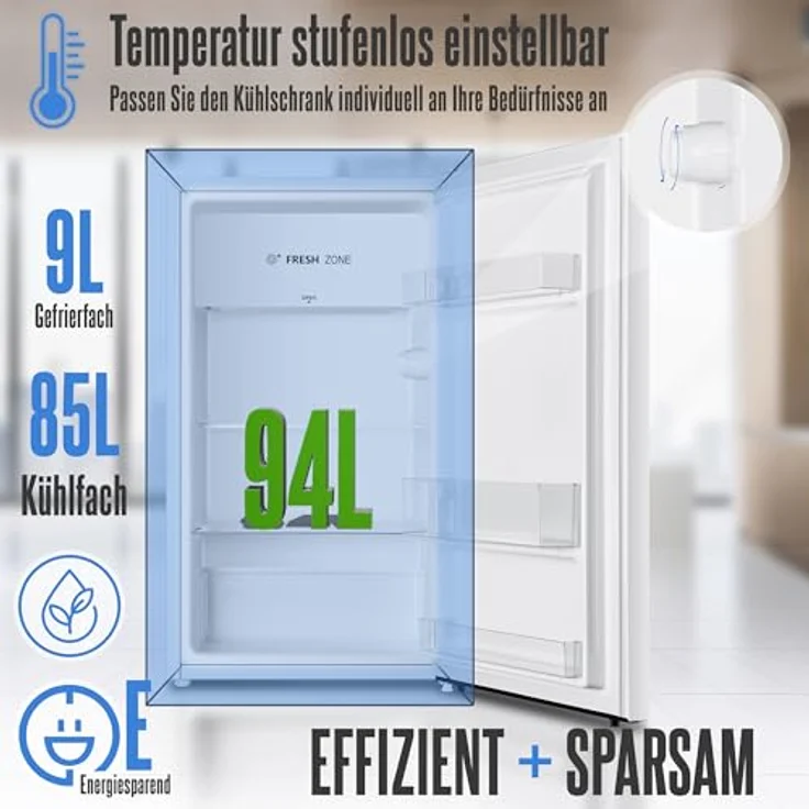 Heinrich´s Getränkekühlschrank 94L weiß, leise: 36db Mini-Bar, 7 Temperaturstufen, freistehend - ideal für Büro Camping Garten Outdoor – Bild 2