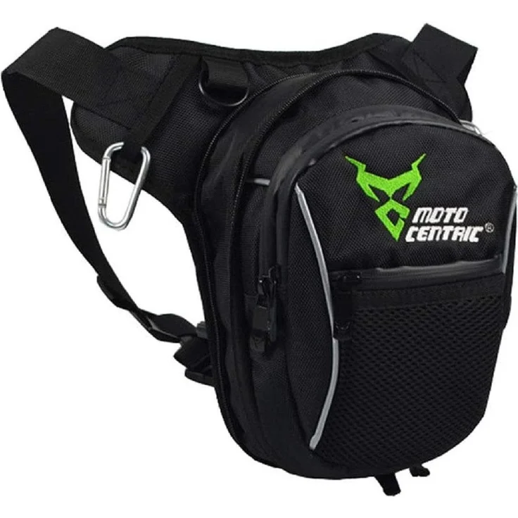 M-Diamant Beintasche, wasserabweisende Oxford Gürteltasche für Motorrad mit 2 Hauptfächern und verstellbarem Gurt, Grün