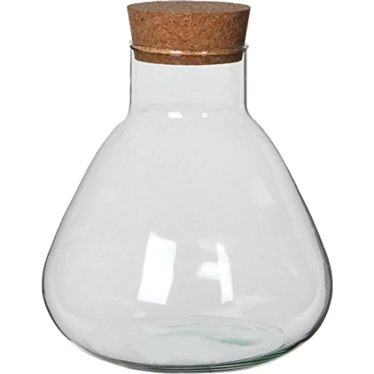 MICA Decorations Decorations Emily Terrarium oder Vorratsglas - H24,5 x Ø22.5 cm - Recyceltes Glas - Transparent, h 24,5 d 22,5 cm