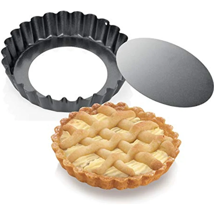 Tescoma DELÍCIA Obstkuchenform, Ø 10 cm, 4 Stück, mit abnehmbarem Boden und Antihaftbeschichtung, Silber – Bild 4