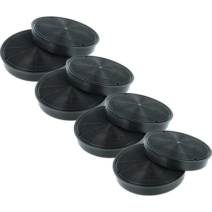 vhbw 8x Aktivkohlefilter für Dunstabzugshauben, schwarz, kompatibel mit Falcon VESCM52SS, UNBHDC120BL, UNBHDC110BL, RMHDC120WC, REXT720, OPLHD90WH