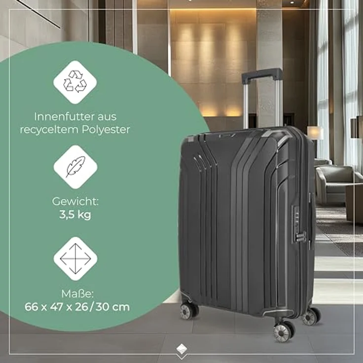 Travelite Elvaa 4w Trolley M Schwarz, 77 l Volumen – Bild 4