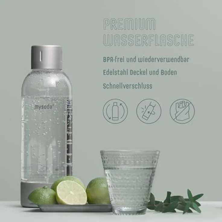 Mysoda Ruby 2 Basispaket Wassersprudler aus Aluminium mit 1-Liter-Wasserflasche - Rosa – Bild 5